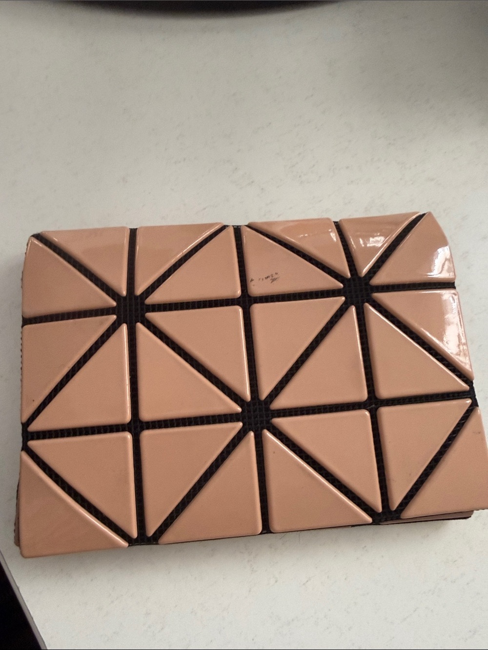 Bao Bao Issey Miyake beige Lucent Glossy Card Case